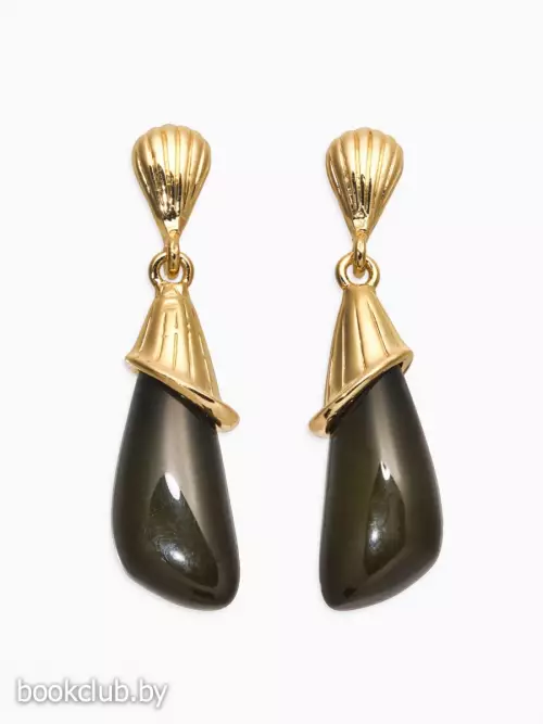 Серьги акрил «Капля каллы», зелёные в золоте