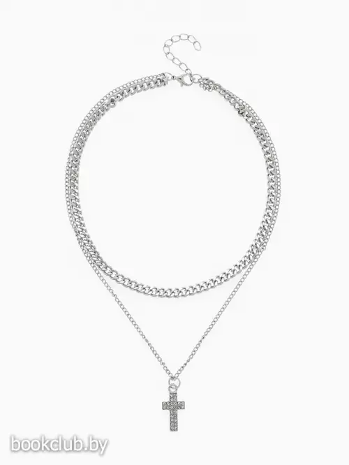 Двойная цепочка с крестиком, 40 см