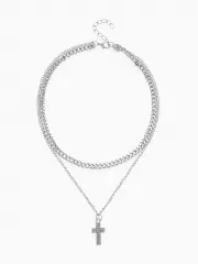 Двойная цепочка с крестиком, 40 см