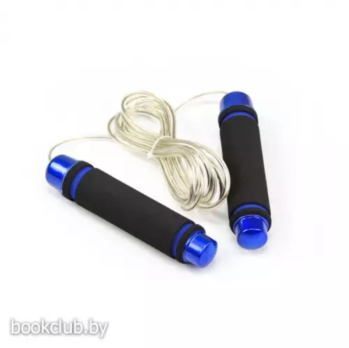Скакалка с утяжелителями, синяя Скакалка с утяжелителями, синяя