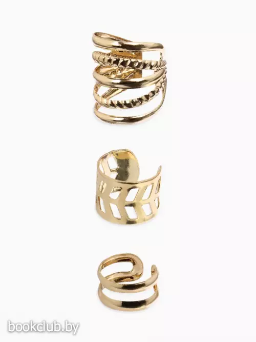 Серьги каффы «Узор», набор 3 шт. цвет золото