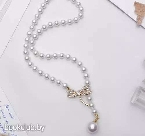 Колье «Жемчужное» с расстегивающимся элементом, стрекоза, цвет белый в золоте, 50см