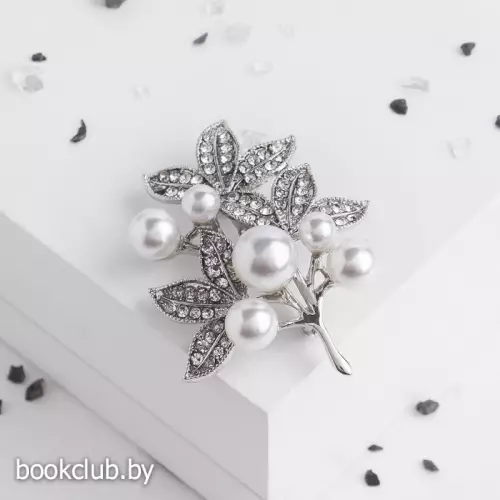 Брошь «Жемчужная капель», цвет белый в серебре Брошь «Жемчужная капель», цвет белый в серебре