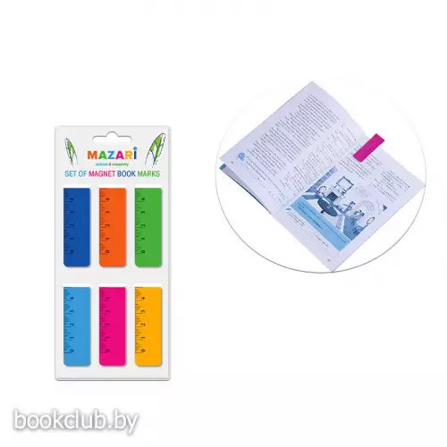 Набор закладок магнитных с линейкой, 6 шт.