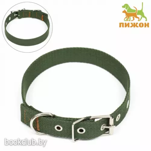 Ошейник брезентовый однослойный, 58 х 2,5 см, хаки  