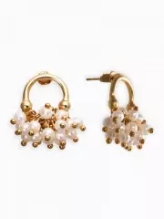 Серьги «Жемчужный виноград», белые в золоте