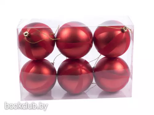 Набор шаров елочных пластмассовых, 6 шт. (арт. 86590)