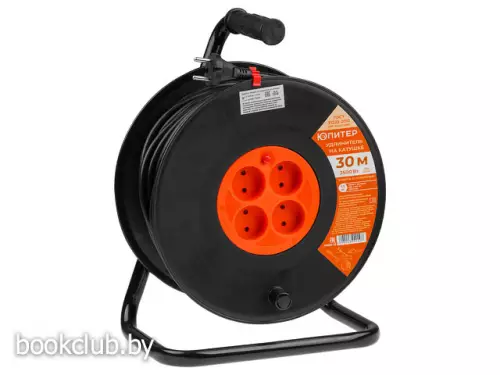 Удлинитель на катушке с защитой от перегрузки 30 м, 4 розетки, ЮПИТЕР