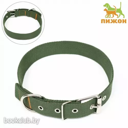 Ошейник брезентовый однослойный, 72 х 3,5 см, хаки 