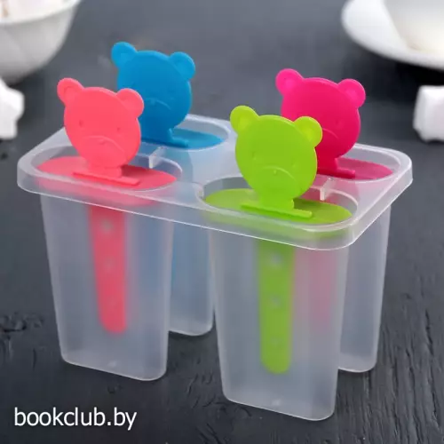 Форма для мороженого «Медвежонок», 13×11,5×7,5 см, 4 ячейки, цвет МИКС