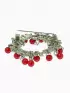 Брошь «Венок», брусничный, красно-зелёная в серебре