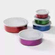 Набор контейнеров из нержавеющей стали «Радуга», 5 шт.: d=18/16/14/12/10 см, с крышками, МИКС