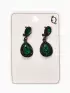 Серьги висячие со стразами «Вечерние», дама, цвет изумрудный в чёрном металле