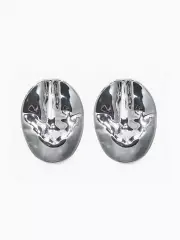 Серьги пластик «Кофейное зерно», цвет серебро