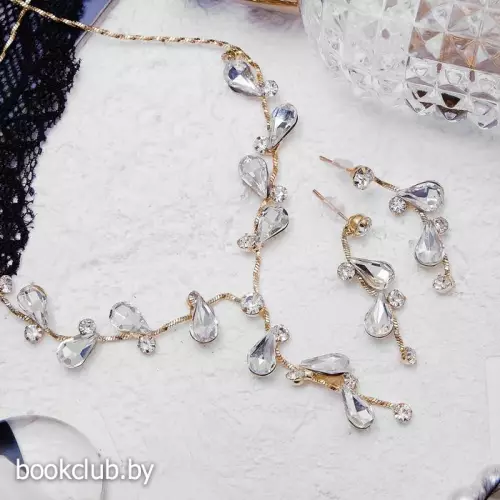 Набор 2 предмета: серьги, колье «Изумление» цветение, цвет белый в золоте, 42 см