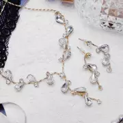 Набор 2 предмета: серьги, колье «Изумление» цветение, цвет белый в золоте, 42 см