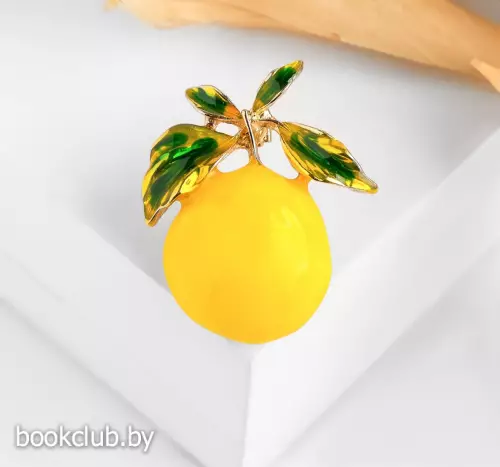 Брошь «Лимон», цвет желто-зеленый в золоте