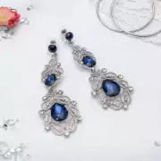 Серьги висячие со стразами «Грация»