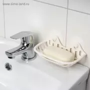 Мыльница на присосках Полимербыт, пластик, 16×10×6.5 см, МИКС