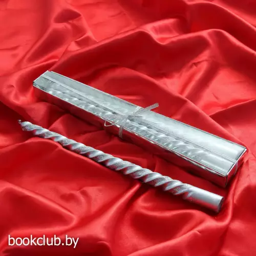 Набор свечей, серебро 2 шт. 25 см