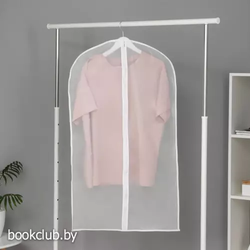 Чехол для одежды Доляна, плотный, 60×100 см, цвет белый, прозрачный