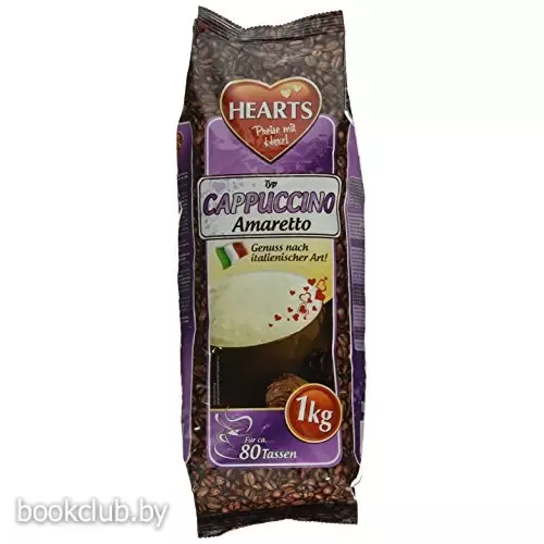 Растворимый кофейный напиток CAPPUCHINO AMARETTO, HEARTS, 1000 г