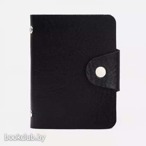 Визитница на кнопке, 12 карт, цвет чёрный
