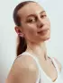 Серьга кафф «Сердце. Сияние», белая в серебре