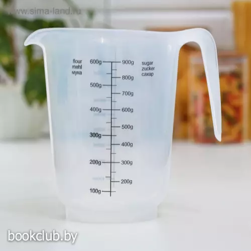 Кувшин мерный Plast team, 1 л, пластик, прозрачный