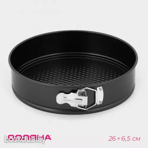 Форма для выпечки Доляна «Элин. Круг», d=26 см, съёмное дно, антипригарное покрытие, чёрная