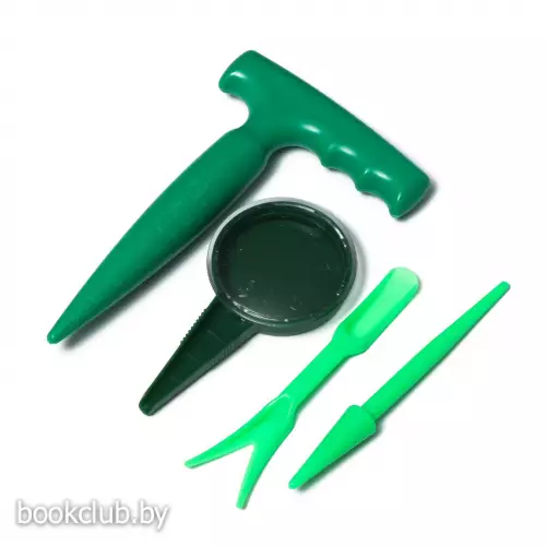 Набор, 4 предмета: конус - 2 шт., сеялка, пикировщик, пластик