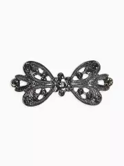 Зажим для кардигана «Ажур. Тюльпан», серый в сером