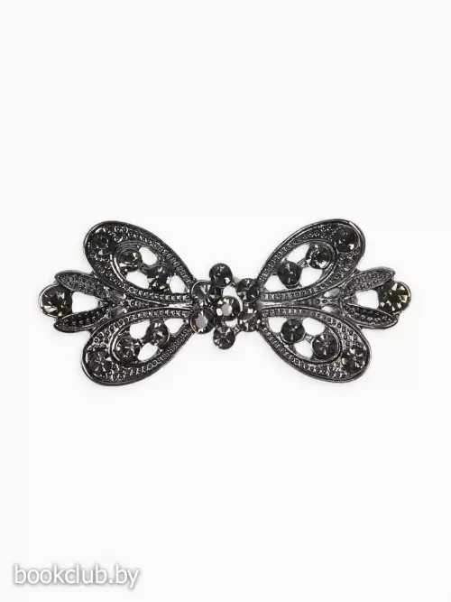 Зажим для кардигана «Ажур. Тюльпан», серый в сером