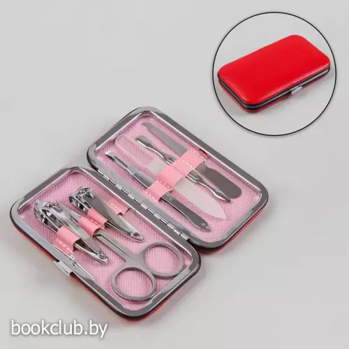 Набор маникюрный, 7 предметов (красный)