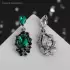 Серьги со стразами «Капля», цвет зеленый