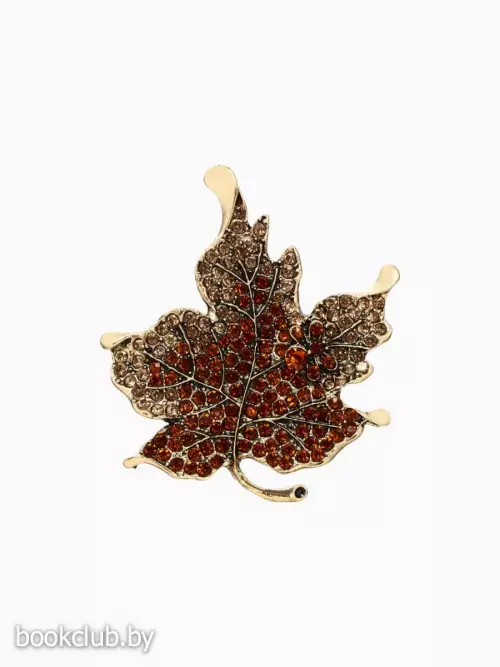 Брошь «Лист», кленовый, коричневая в чернёном золоте