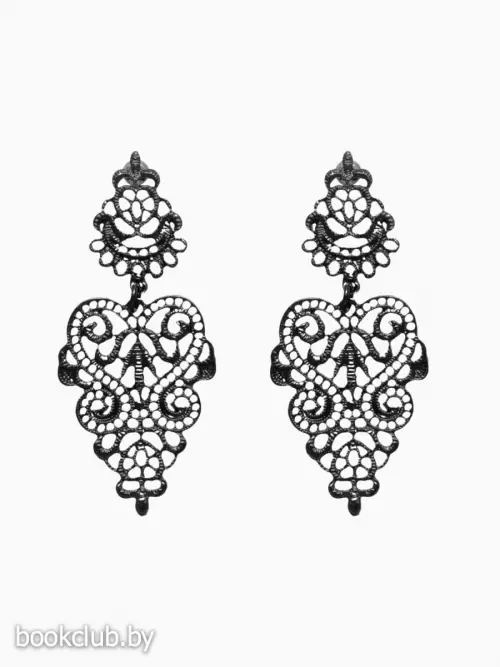 Серьги металл «Люстры», чёрные