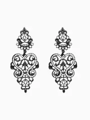 Серьги металл «Люстры», чёрные