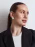 Серьги «Цветы» астры пушистые, белые в серебре