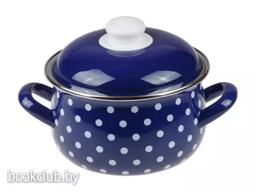 Кастрюля стальная эмалированная  Горошек 2.1 л, PERFECTO LINEA