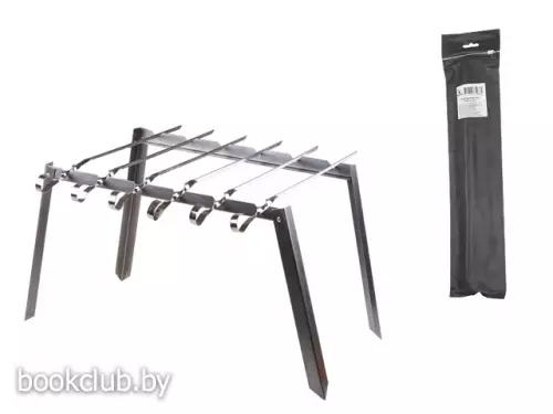 Подставка под шампура + 6 шампуров в чехле (400х250, тол. 0,7мм, шампур 370х10мм), PERFECTO LINEA