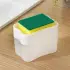 Дозатор для моющего средства с подставкой для губки, губка в комплекте, 385 мл, белый