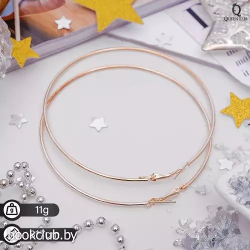 Серьги кольца «Классика» d=8 см, цвет золото