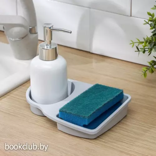 Подставка для губки и дозатора, пластик, МИКС