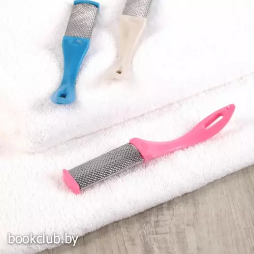 Тёрка для ног, двухсторонняя, металлическая/наждачная, 17 см, цвет МИКС