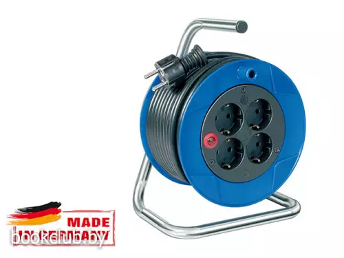 Удлинитель на катушке Compact, с заземлением, 15 м, 4 розетки, BRENNENSTUHL
